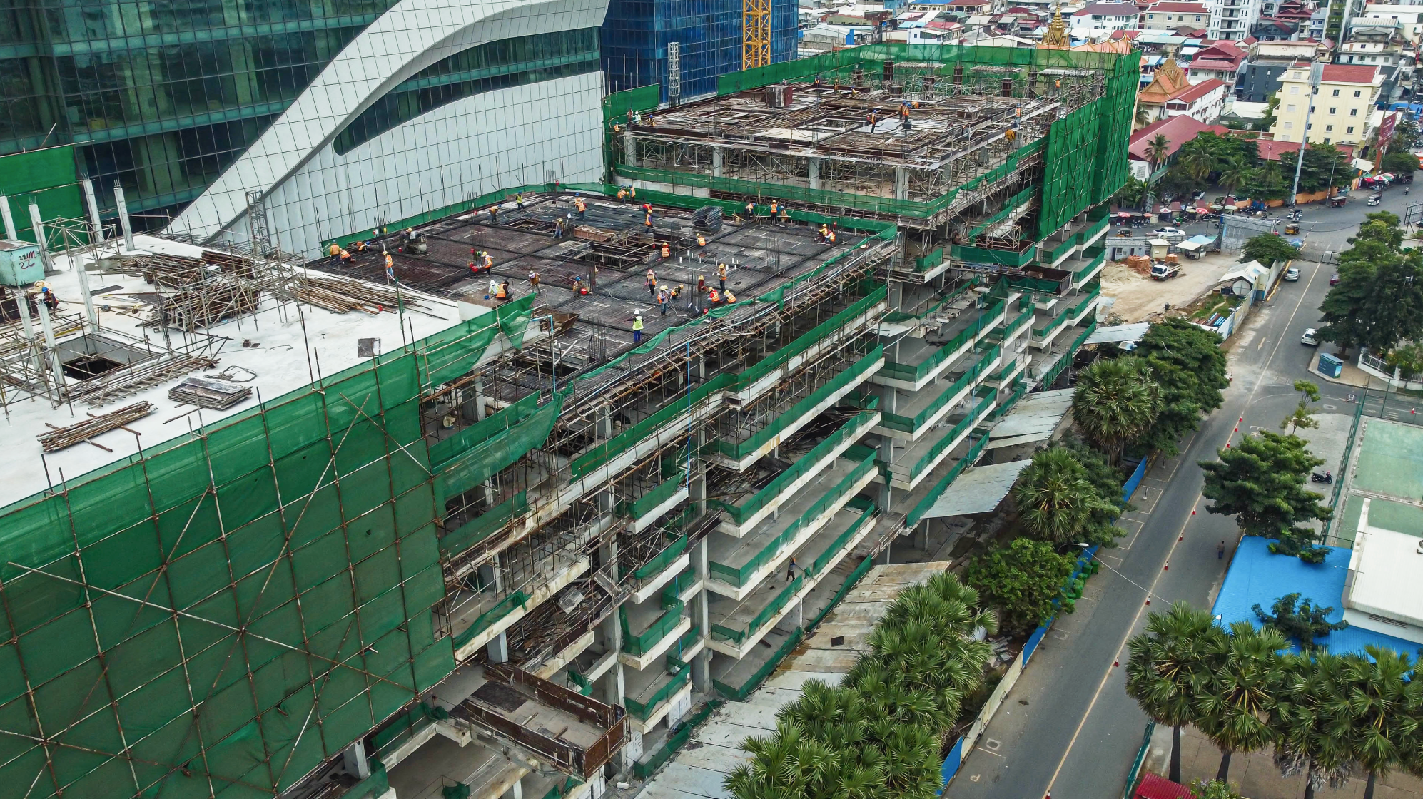 Modern residential building exterior in Phnom Penh