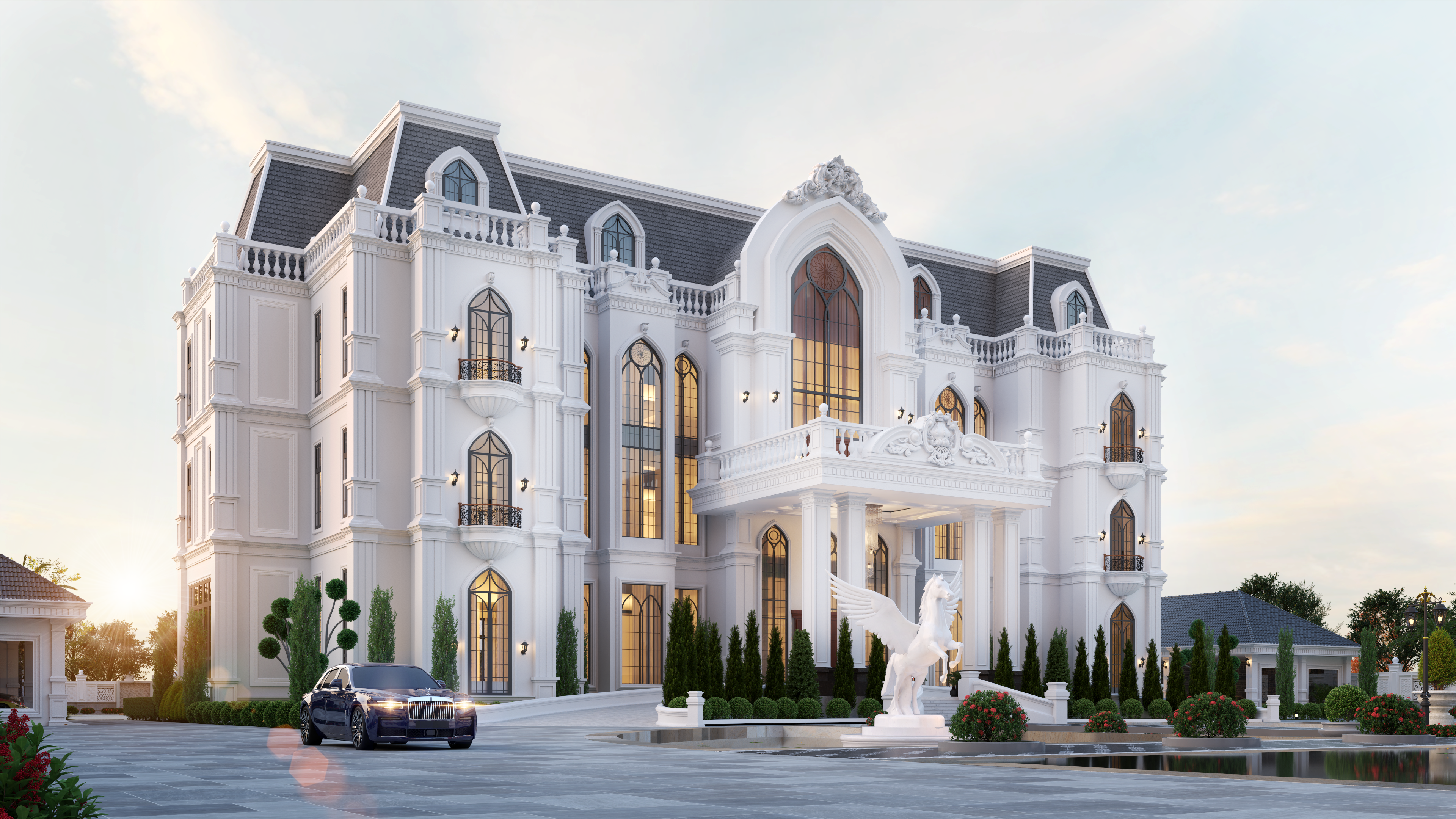 Home construction project with contemporary design